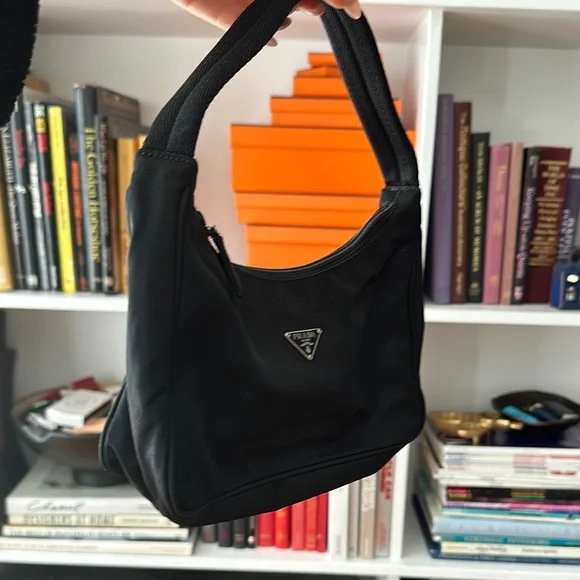 Vintage Prada Black Nylon Shoulder Bag - Picture 2 of 8